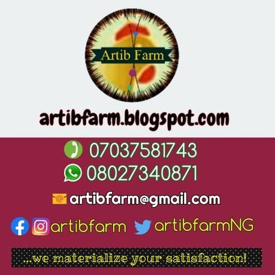 A fast growing poultry farm that supplies Poultry Products; #DayOldChicks #Broiler and renders Poultry Consultancy || 📧artibfarm@gmail.com
Backup: @artib_farm