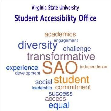 The official twitter page of the Student Accessibility Office (SAO) at Virginia State University.