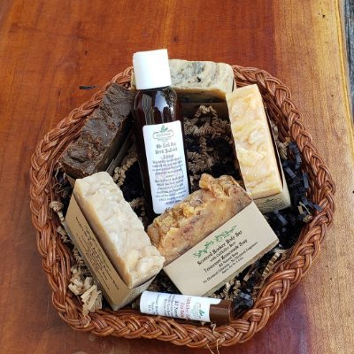 We specialize in homemade all natural soaps.  No artificial fragrance and no chemical colorants. Also, shaving soaps, lotions, creams and beard oils.