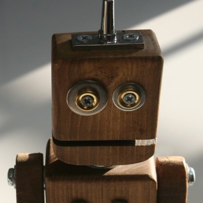 STEWBOT - the little, friendly robot dude. Handmade wooden robot. currently seeking Literary Agent/Publisher for my first childrens picture book.