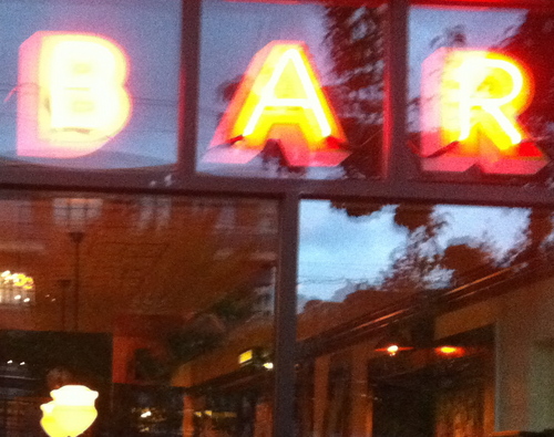 Drinks and a little food, facing the Village Green in Fairhaven.