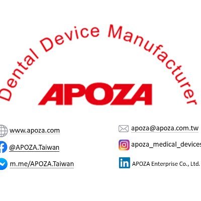 ApozaTaiwan's profile picture. APOZA Enterprise is the leading manufacturer of medical/dental devices in Taiwan.  

With 30-year-experiences, we've developed lots innovative products.