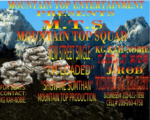 Marshall K Greer is the founder of Mountain Top Production he makes his own beats and he does his own graphic images and hes a very talentive