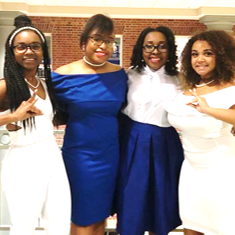 We are the Dovely Ladies of The Pi Nu chapter of Zeta Phi Beta Sorority Incorporated. We are on the campus of The University of North Carolina Wilmington.