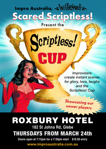 scaredscrptless's profile picture. Sydney’s longest running improvised comedy show Thursdays 8pm The Roxbury Hotel Glebe. $10 or follow for 2-4-1 deals. Managed by ensemble cast member @ashatan42