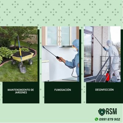 Empresa dedicada a la desinfección de ambientes, fumigación, control de plagas, Jardinería, poda, empastaje y mantenimiento en general