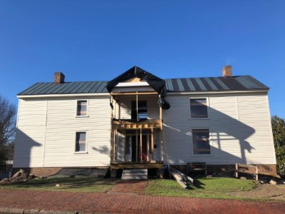 The original Thomas Day house from 1827 is currently undergoing restoration.