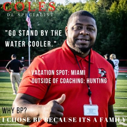 Proud Father Husband FTB Varsity WR Coach& Varsity Track Coach@Brooke Point
Coaching is Life Reaching youth through sports Love the Brooke Point Family