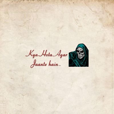 KyaHotAgar's profile picture. Kya hoga Agar?  Kabi socha h? 😊
Jaaniye mere sath mere YOUTUBE CHANNEL mai! 
LIKE | SHARE | COMMENT 👇👇👇👇