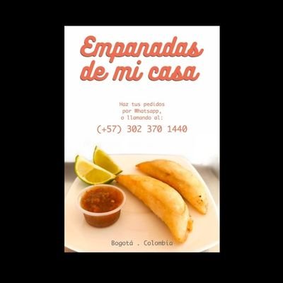 🇨🇴
•Empanadas caseras
•Rellenos gustosos
•Alitas caseras
•Pedidos todos los días 
•WhatsApp +57 3023701440
•Domicilios