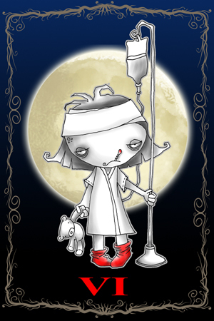I'm Louelle. I'm sure I have a fever! I hurt my finger yesterday and my bear is sick too. It is true.
Copyright: Orphans, LLC © 2013