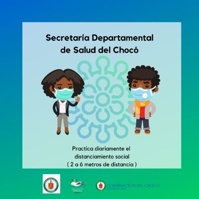 Cuenta oficial de la Secretaría Departamental de Salud del Chocó. 
#UnidosSalvamosVidas