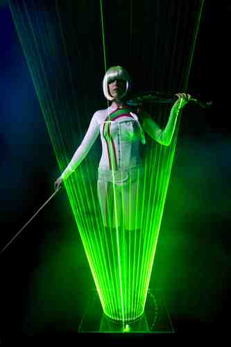 The only Laser Violin Act in the World with laser manipulation! Lumina literally plays her violin with a laser beam during her spectacular stage performances.