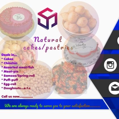 #A Chef
#Gospel Artist
#A decorator
#Designer
#Artist e.t.c
WhatsApp:08125547753
IG @Officialnatural_cakes3
Facebook:@Naturalcakesandpastries