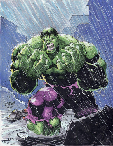 PUNY ARMY ALWAYS HUNTING HULK! THEY NOT KNOW THAT HULK IS STRONGEST THERE IS! HULK JUST WANT TO BE LEFT ALONE!