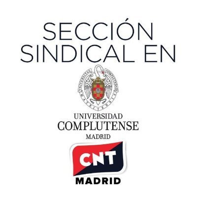 CntUcm's profile picture. Sección sindical de CNT en la Universidad Complutense de Madrid.

Contacto: ucm@madrid.cnt.es