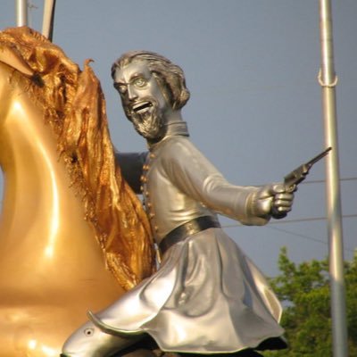 Ghostly specter of the racist Nathan Bedford Forrest. Satire. Why do you support even having a statue of me?