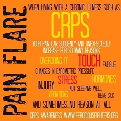 I am a CRPS warrior since 2010. Diagnosed 2012. Here's a place to tweet and share info about CRPS and like conditions.