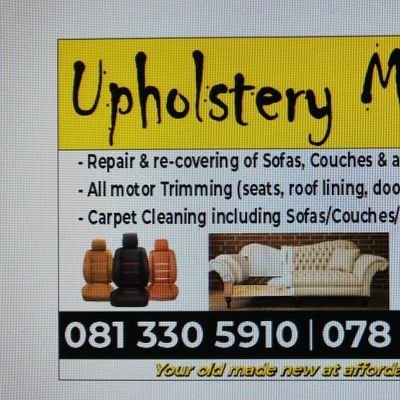Business focused on re upholstery, motor trimming and carpet cleaning. located in Pretoria West @ 375 Charlotte Maxeke street (formerly Mitchell Street)