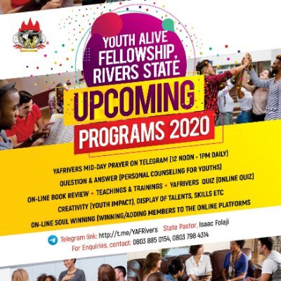 YAFRivers's profile picture. Welcome to the official Twitter account of the Winners Youth Alive Fellowship Rivers State