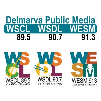 Delmarva Public Media is a three station collaborationL WSCL 89.5 Classical Delmarva, WSDL 90.7 Rhythm & News, and WESM 91.3 Jazz, Blues and NPR News