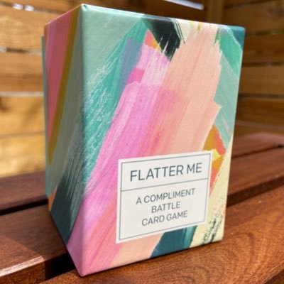 Flatter Me: A Compliment Battle Card Game by Ami Baio @heartshapedsky of @pinktigergames creator of @ytykmcards & @rabbitrabbitgo