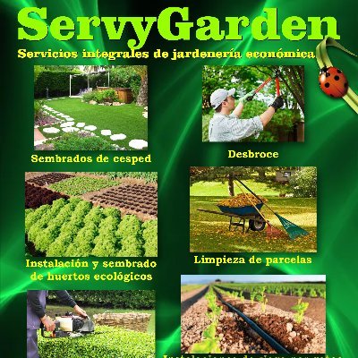 Servicios Integrales de Jardinería Económica. Cuidamos de tu Jardín. El Verde es nuestro color.