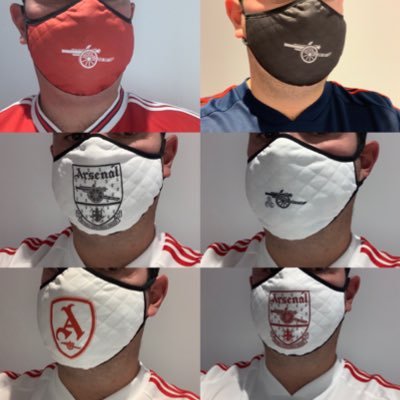 Arsenal face masks available to buy. DM to order via PayPal.