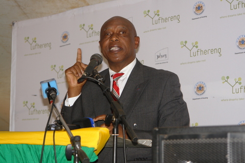 Tokyo Sexwale, Minister of the Department of Human Settlements in South Africa.