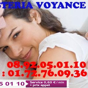 Des problèmes amoureux, perte ou recherche d'emploi, besoin de conseils ? MEDIUMYSTERIA en direct au 0892 05 01 10 (0,60€/mn) En Privé 01 72 76 09 36 (15€/10mn)
