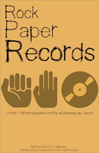 rockpaperrecord's profile picture. ROCK PAPER RECORDS: A CELEBRATION OF ROCK & ROLL EVERY WEDNESDAY @ P'CHEEN.

ROTATING DJS/DRINK SPECIALS/9:30 TILL CLOSE