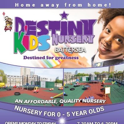 DestinKids's profile picture. Destiny Kids Nursery is a 12 hours day nursery offering uppermost quality and skilled childcare for children from 0 months to 5 years.