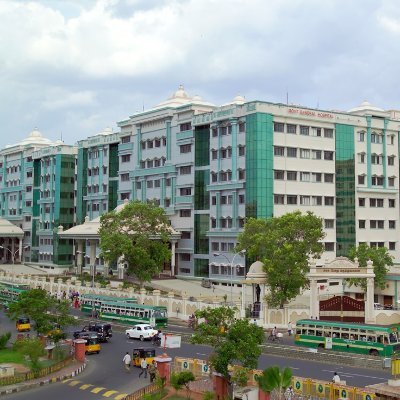 Rajiv Gandhi Government General Hospital is a major state-owned hospital situated in Chennai, India. The hospital with 3,000 beds is funded and managed by the s