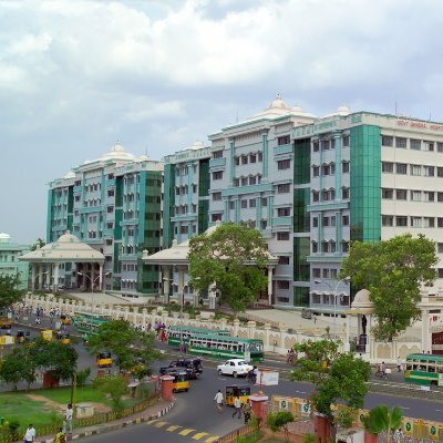 Rajiv Gandhi Government General Hospital is a major state-owned hospital situated in Chennai, India. The hospital with 3,000 beds is funded and managed by the s