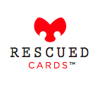 Greeting cards featuring photographs of rescued animals via animal rescue agencies. Made in USA. Rescued Cards launch August 2011 at a pet store near you!