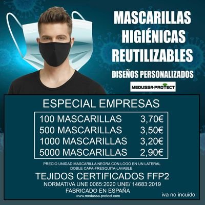 Fabricamos las mejores mascarillas con tu publicidad y con la máxima calidad al mejor precio. #mascarillas #mascarillaspersonalizadas #coronavirus #ffp2