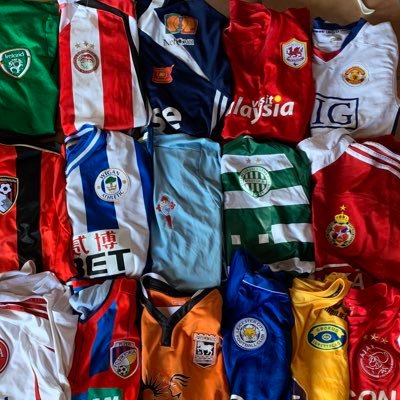 Private collection of footballshirts. Stavanger, Norway.