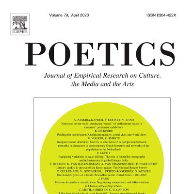 Poetics: Journal of Empirical Research on Culture, the Media and the Arts 

On Mastodon: @poetics_journal@botsin.space

(unofficial)