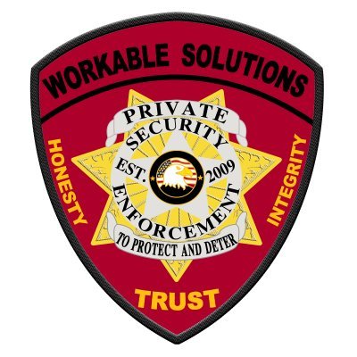 workable_sol's profile picture. We provide:
Security Officer’s & Patrol Services
Investigation Services
Special Events Security
Camera Off-Site Monitoring
Armed Escort
Executive Protection
Etc