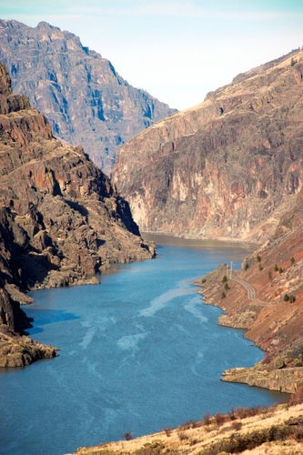The Hells Canyon Scenic Byway is a loop that encircles the Wallowa Mountains, intersecting with Interstate 84 at La Grande and Baker City Oregon.