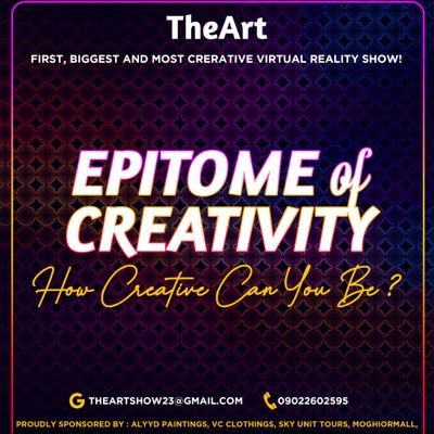 We are TheArt🥁
Reality WhatsApp show📺
The vision of the future
Inspired by creativity with reality
The future of Entertainment 🔔