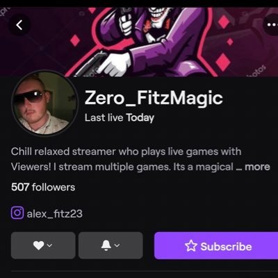 ZFitzmagic's profile picture. I am a 21 year old gamer who is just trying to live his dream! Follow my Twitch for support and to enjoy comedy and community - Zero_FitzMagic