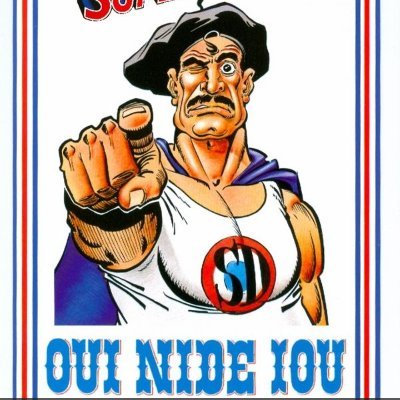 SuperdupontF's profile picture. Anti français? Oui daunte nide iou! Superdupont décerne le #SuperduCon aux #Beaufs : aux plus cons, aux plus racistes, aux plus mèchants sur Twitter! Aidez!