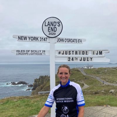 Cycling Lands End to Home. The challenge of this journey is in light of how trafficked victims are displaced and denied a safe home. In support of IJM.