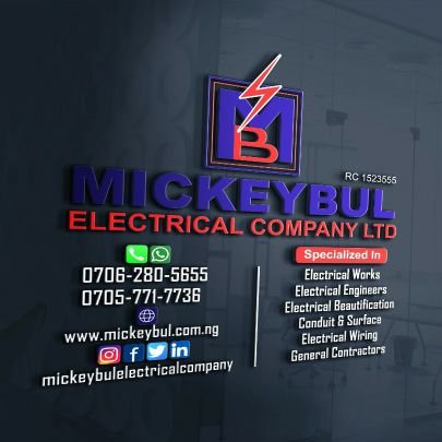 MD/CEO (Mickeybul-electrical-company-limited) SPECIALIZED IN,
Electrical work
engineers
beautification
wiring
Conduit & surface
We deliver as promised.