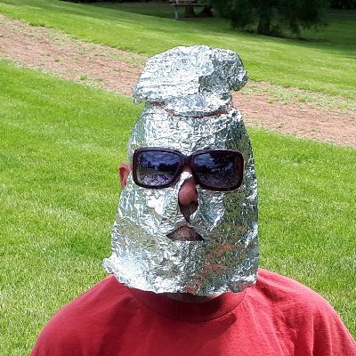 this head gear does triple duty...
prevents covid better than a cloth mask
prevents dangerous emf radiation
prevents facial recognition
and its dirt cheap