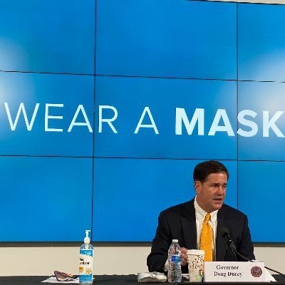 If you’re looking for a headline, this is a satirical account of the non-masked leader of Arizona.