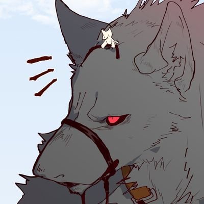 | He's just a gentle giant, a huge wolf without it's master. |