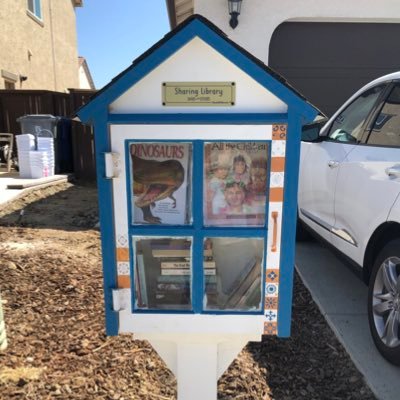 A tiny library curated by @HelicaBennett in the #FolsomRanch neighborhood. Pictures will feature books available at the library. Charter #106862