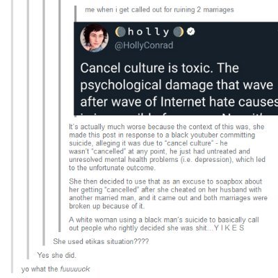 When you enable and make excuses for someone dating a sex pest and openly supporting someone who committed sexual harassment live on stream, RE-EVALUATE.